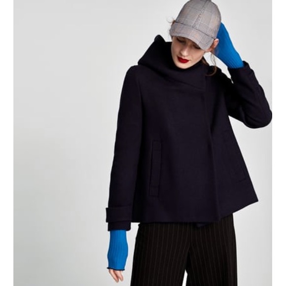 zara coat with wrap collar